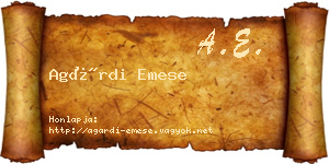 Agárdi Emese névjegykártya